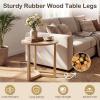 Giantex Round Side Table Set of 2, Sofa Couch End Table w/Wood Legs, Farmhouse Circle Nightstand for Small Spaces, Compact Accent Bedside Night Stand for Living Room Bedroom, Easy Assembly (Natural)(Natural)