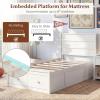 Giantex Twin Bed Frames for Kids with Storage Drawers, Wood Platform Bed with Headboard, Solid Mattress Foundation w/Wooden Slat Support & Enclosed Base, No Box Spring Needed (White, Twin)(White)