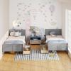 Giantex Twin Bed with 2 Storage Drawers, Wood Platform Bed with Headboard & Footboard, Wooden Slats Support Mattress Foundation, Twin Bed Frames for Kids Teens Adults, No Box Spring Needed (Grey)(Grey)