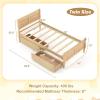 Giantex Twin Bed with 2 Storage Drawers, Wood Platform Bed with Headboard & Footboard, Wooden Slats Support Mattress Foundation, Twin Bed Frames for Kids Teens Adults, No Box Spring Needed (Grey)(Natural)