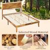 Giantex Wood Queen Size Bed Frame with Headboard, Acacia Platform Bed w/12 Slats Support, Under-Bed Space, Wooden Mattress Foundation, No Box Spring Needed(Full)