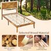 Giantex Wood Queen Size Bed Frame with Headboard, Acacia Platform Bed w/12 Slats Support, Under-Bed Space, Wooden Mattress Foundation, No Box Spring Needed(Twin)