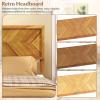 Giantex Wood Queen Size Bed Frame with Headboard, Acacia Platform Bed w/12 Slats Support, Under-Bed Space, Wooden Mattress Foundation, No Box Spring Needed(Twin)