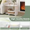 Giantex 2-Tier End Table Set of 2, Modern Sofa Side Table with Open Storage Shelf, Wooden Bedside Night Stand for Bedroom Living Room Study Small Spaces, Easy Assembly, White(1)