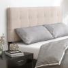 Giantex Headboard with Charging Station, Queen/Full Size Geometric Tufted Upholstered Head Board w/2 AC Outlets, USB & Type-C Ports, Rubber Wood Legs, Width Adjustable Modern Bed Headboard Only (Grey)(Beige)