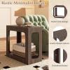 Giantex Narrow End Table, 2-Tier Farmhouse Side Table with Open Storage Shelf, Arched Wood Night Stand for Bedroom, Small Accent Furniture for Living Room Small Spaces, Oak(Brown)