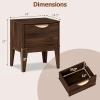 Giantex Night Stand with Storage, Mid Century Modern Wood Bedside Table with Drawer & Tapered Support Legs, 21” Compact Sofa End Couch Side Table for Small Spaces Bedroom, Walnut (1)(2)