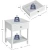 Giantex Nightstand, Wood End Table with Drawer and Open Shelf, Night Stand for Small Spaces, 2-Tier Bedside Table for Living Room Bedroom Dorm, Easy Assembly, White(White)