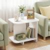 Giantex 2-Tier End Table Set of 2, Modern Sofa Side Table with Open Storage Shelf, Wooden Bedside Night Stand for Bedroom Living Room Study Small Spaces, Easy Assembly, White(1)
