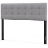 Giantex Headboard with Charging Station, Queen/Full Size Geometric Tufted Upholstered Head Board w/2 AC Outlets, USB & Type-C Ports, Rubber Wood Legs, Width Adjustable Modern Bed Headboard Only (Grey)(Gray)