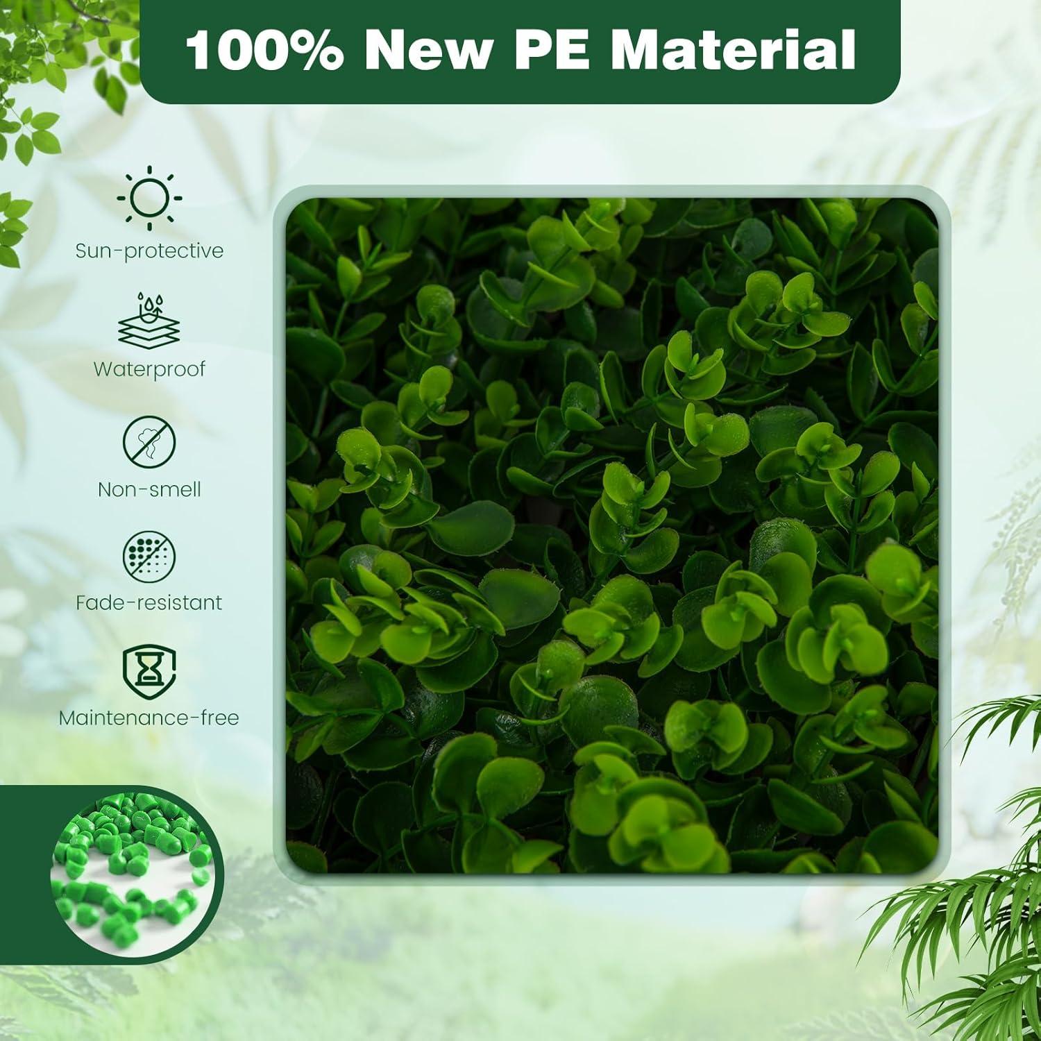 image:imageGiantex Expandable Fence Privacy Screen Decorative Faux Purple Eucalyptus Fencing Panel for Balcony Artificial Hedges with PE Leaves and Willow for Outdoors Garden Patio Deck Apartment 1 PackGreen Eucalyptus