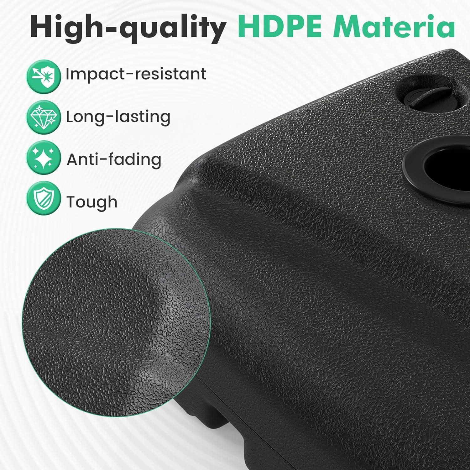 image:imageGiantex Fillable Cantilever Umbrella Base 250 lbs HeavyDuty Offset Patio Umbrella Stand with Wheels Sand amp Water Filled HDPE Weighted Outdoor Umbrella Holder for Garden Deck Poolside2850 Pounds