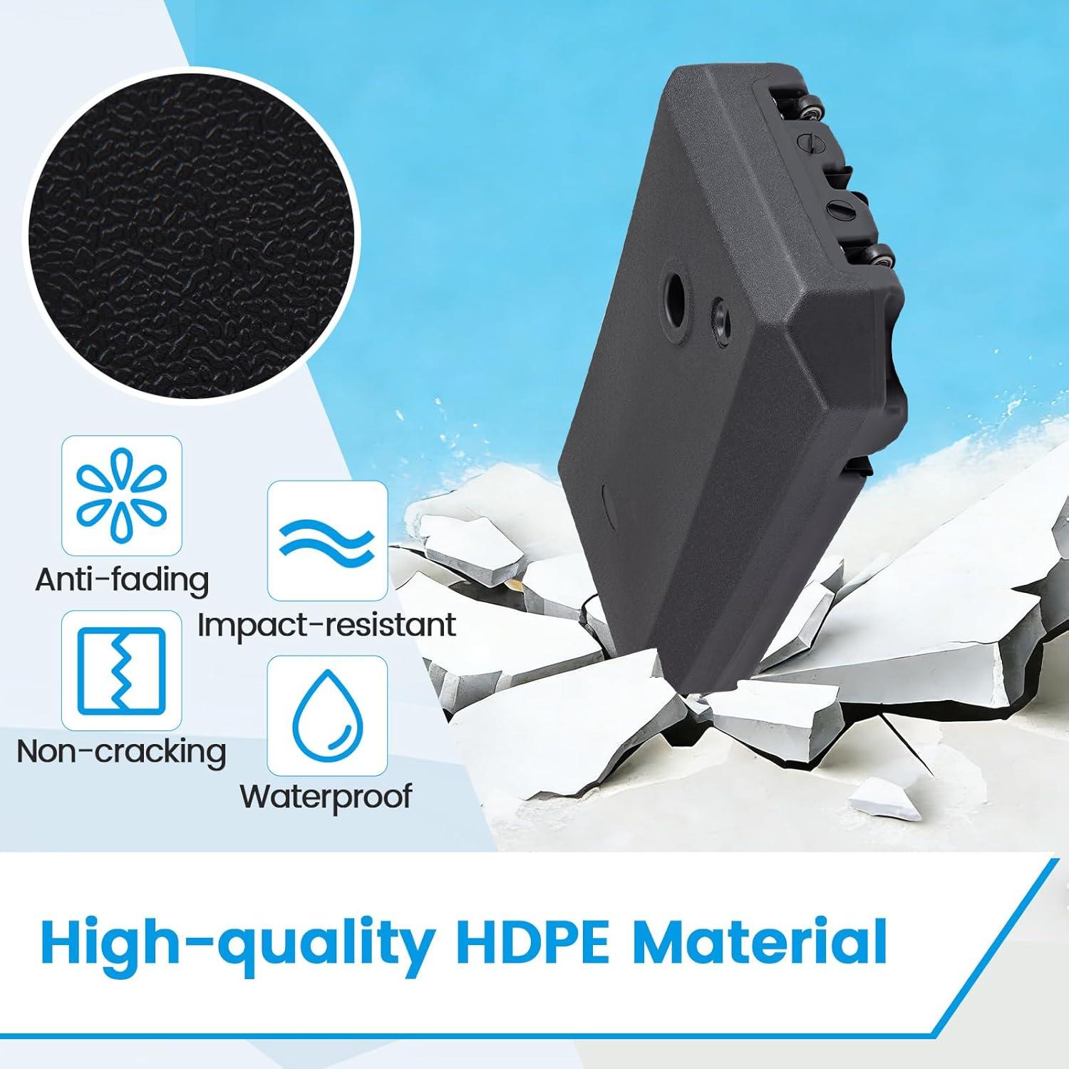 image:imageGiantex Fillable Cantilever Umbrella Base 250 lbs HeavyDuty Offset Patio Umbrella Stand with Wheels Sand amp Water Filled HDPE Weighted Outdoor Umbrella Holder for Garden Deck Poolside2500 Pounds