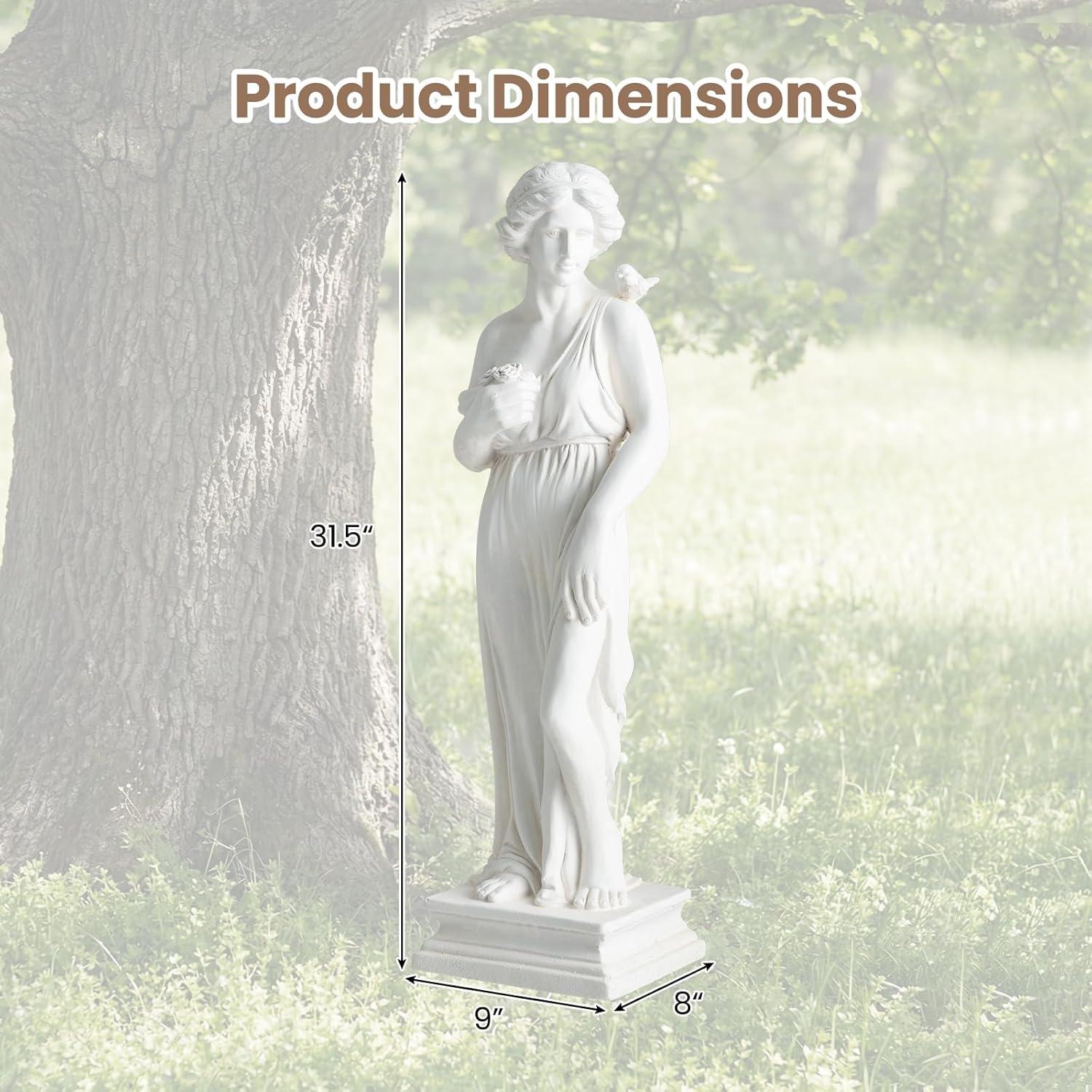 image:imageGiantex St Francis Garden Statue with Bird Feeder 245 Outdoor Saint Francis Statue with Animals WeatherResistant Magnesium Oxide Religious Sculpture for Garden Patio Prayer Catholic Yard DecorGreek Goddess with Bird