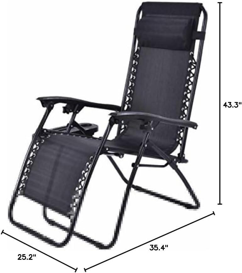 image:imageGiantex Zero Gravity Reclining Chair Outdoor Patio Recliner with Cup Holder amp Removable Pillow Adjustable Backrest Indoor Lounge Chair for Backyard Garden Poolside BrownBlack