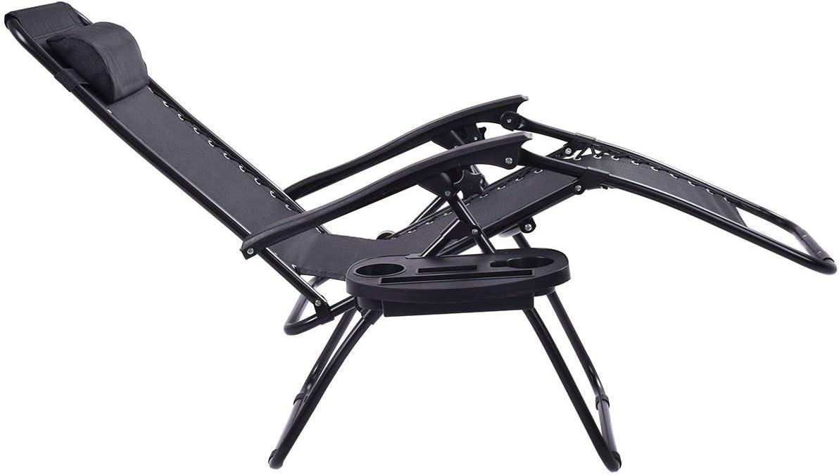 image:imageGiantex Zero Gravity Reclining Chair Outdoor Patio Recliner with Cup Holder amp Removable Pillow Adjustable Backrest Indoor Lounge Chair for Backyard Garden Poolside BrownBlack