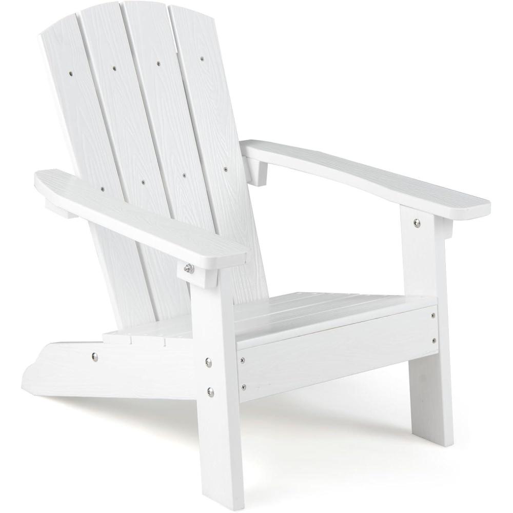 image:imageGiantex Kids Adirondack Chair AllWeather HIPS Childrens Outdoor Chair wErgonomic Design Toddler Lawn Chairs for Age 38 Kids Beach Chair for Garden Patio Backyard 4PinkWhite