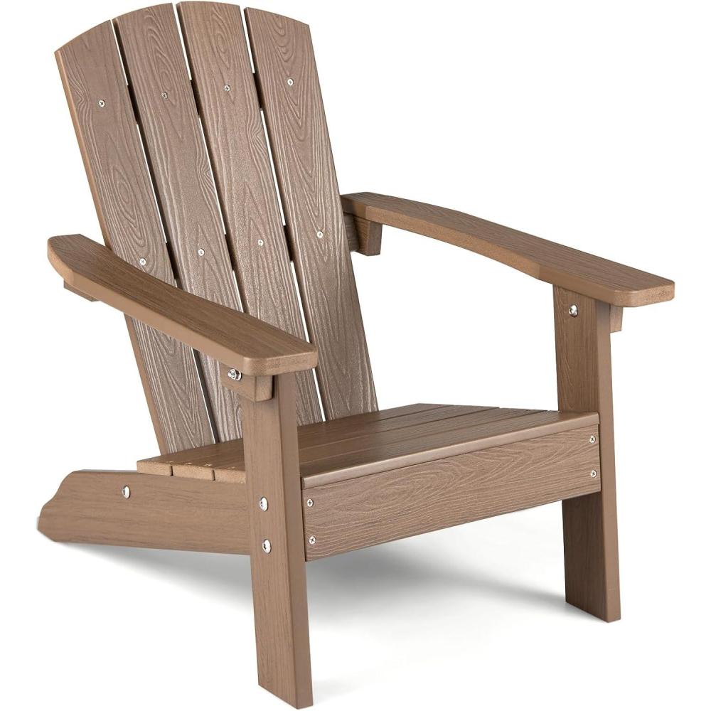 image:imageGiantex Kids Adirondack Chair AllWeather HIPS Childrens Outdoor Chair wErgonomic Design Toddler Lawn Chairs for Age 38 Kids Beach Chair for Garden Patio Backyard 4PinkTaupe