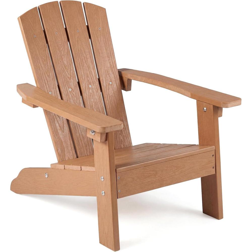 image:imageGiantex Kids Adirondack Chair AllWeather HIPS Childrens Outdoor Chair wErgonomic Design Toddler Lawn Chairs for Age 38 Kids Beach Chair for Garden Patio Backyard 4PinkTeak