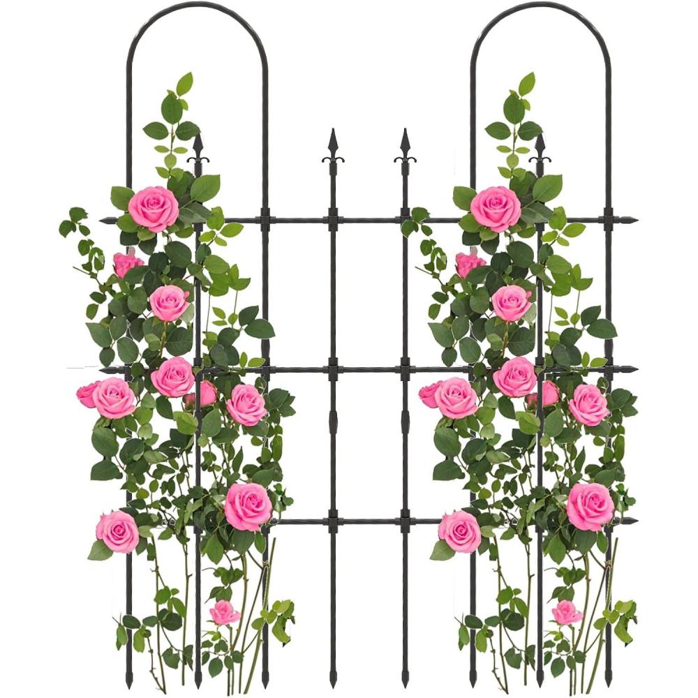image:imageGiantex Outdoor Garden Trellis for for Climbing Plants 73 Tall Trellis wRustproof PE Coated Metal Pipes Garden Fence for Vine Cucumber Tomato Flower Clematis Roses Outdoor Patio Lawn Decor