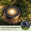Giantex 18″ Round Outdoor Water Fountain with 6 LED Lights, Stone Gray Resin Sphere Waterfall Feature with Adjustable Pump, Lighted Bubbling Fountain for Garden Patio Porch Decor (18″ Dia. x 9.5″ H)(18″ Dia. x 9.5″ H)