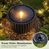 Giantex 18″ Round Outdoor Water Fountain with 6 LED Lights, Stone Gray Resin Sphere Waterfall Feature with Adjustable Pump, Lighted Bubbling Fountain for Garden Patio Porch Decor (18″ Dia. x 9.5″ H)(17.5″ Dia. x 14″ H)