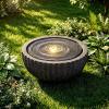 Giantex 18″ Round Outdoor Water Fountain with 6 LED Lights, Stone Gray Resin Sphere Waterfall Feature with Adjustable Pump, Lighted Bubbling Fountain for Garden Patio Porch Decor (18″ Dia. x 9.5″ H)(18″ Dia. x 9.5″ H)