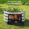Giantex 2 Pack 4 x 2 x 2 FT Galvanized Raised Garden Bed, Rectangular Metal Planter Box with Open-Ended Base for Sapling Vegetable Flower Fruit, Outdoor Plant Container Kit for Patio & Lawn, Sliver(1)