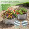Giantex 2 Pack 4 x 2 x 2 FT Galvanized Raised Garden Bed, Rectangular Metal Planter Box with Open-Ended Base for Sapling Vegetable Flower Fruit, Outdoor Plant Container Kit for Patio & Lawn, Sliver(2)