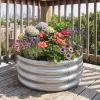 Giantex 2 Pack 4 x 2 x 2 FT Galvanized Raised Garden Bed, Rectangular Metal Planter Box with Open-Ended Base for Sapling Vegetable Flower Fruit, Outdoor Plant Container Kit for Patio & Lawn, Sliver(1)