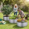 Giantex 2 Pack 4 x 2 x 2 FT Galvanized Raised Garden Bed, Rectangular Metal Planter Box with Open-Ended Base for Sapling Vegetable Flower Fruit, Outdoor Plant Container Kit for Patio & Lawn, Sliver(2)