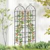 Giantex 2 Packs 86″x20″ Metal Garden Trellis for Outdoor Climbing Plants, Heavy-Duty Plant Support for Vine Rose Vegetable Flower, Rustproof Black Metal Coating Patio Trellis Arch Decorative Fence(71″x20″-2 Panel)