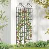 Giantex 2 Packs 86″x20″ Metal Garden Trellis for Outdoor Climbing Plants, Heavy-Duty Plant Support for Vine Rose Vegetable Flower, Rustproof Black Metal Coating Patio Trellis Arch Decorative Fence(86″x20″-2 Panel)