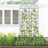 Giantex 2 Packs 86″x20″ Metal Garden Trellis for Outdoor Climbing Plants, Heavy-Duty Plant Support for Vine Rose Vegetable Flower, Rustproof Black Metal Coating Patio Trellis Arch Decorative Fence(86″x20″-4 Panel)