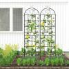 Giantex 2 Packs 86″x20″ Metal Garden Trellis for Outdoor Climbing Plants, Heavy-Duty Plant Support for Vine Rose Vegetable Flower, Rustproof Black Metal Coating Patio Trellis Arch Decorative Fence(71″x20″-2 Panel)