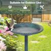 Giantex 28 Inch Height Pedestal Bird Bath, Vintage Standing Bird Feeder w/Antique Flower & Bird Decoration, Lightweight, Bird Baths for Outdoors Garden Yard Patio Decor (Green)(Green)