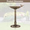 Giantex 28 Inch Height Pedestal Bird Bath, Vintage Standing Bird Feeder w/Antique Flower & Bird Decoration, Lightweight, Bird Baths for Outdoors Garden Yard Patio Decor (Green)(Copper)