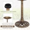 Giantex 28 Inch Height Pedestal Bird Bath, Vintage Standing Bird Feeder w/Antique Flower & Bird Decoration, Lightweight, Bird Baths for Outdoors Garden Yard Patio Decor (Green)(Copper)