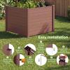 Giantex 2-Panel Air Conditioner Fence, 48”W x 45”H Wood-Grain Outdoor Privacy Screen with Stakes, AC Unit & Trash Can Enclosure, Decorative HDPE Panels for Garden, Lawn, Pool Pump, Espresso(Brown)