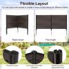 Giantex 2-Panel Air Conditioner Fence, 48”W x 45”H Wood-Grain Outdoor Privacy Screen with Stakes, AC Unit & Trash Can Enclosure, Decorative HDPE Panels for Garden, Lawn, Pool Pump, Espresso(Espresso)
