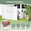 Giantex 2-Panel Air Conditioner Fence, 48”W x 45”H Wood-Grain Outdoor Privacy Screen with Stakes, AC Unit & Trash Can Enclosure, Decorative HDPE Panels for Garden, Lawn, Pool Pump, Espresso(White)