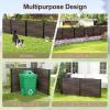 Giantex 2-Panel Air Conditioner Fence, 48”W x 45”H Wood-Grain Outdoor Privacy Screen with Stakes, AC Unit & Trash Can Enclosure, Decorative HDPE Panels for Garden, Lawn, Pool Pump, Espresso(Espresso)