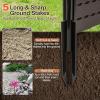 Giantex 2-Panel Air Conditioner Fence, 48”W x 45”H Wood-Grain Outdoor Privacy Screen with Stakes, AC Unit & Trash Can Enclosure, Decorative HDPE Panels for Garden, Lawn, Pool Pump, Espresso(Espresso)