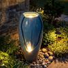 Giantex 32″ Outdoor Jar Water Fountain with LED Lights, Vintage Blue Cracked Jar Design, Cascading Waterfall with Adjustable Pump, Resin Patio Water Feature for Garden, Balcony, Porch, Indoor Decor