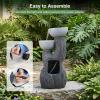 Giantex 32” Water Fountain Outdoor, 4-Tier Cascading Bowls Waterfall Fountain with Warm LED Lights & Pump, Outside Zen Water Feature for Patio, Balcony, Deck, Garden, Yard Decor(18.5” (3-Tier))