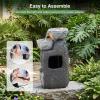Giantex 32” Water Fountain Outdoor, 4-Tier Cascading Bowls Waterfall Fountain with Warm LED Lights & Pump, Outside Zen Water Feature for Patio, Balcony, Deck, Garden, Yard Decor(17.5” (5-Tier))