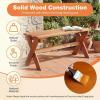 Giantex 36″ Wood Outdoor Bench, Backless Patio Bench with Slatted Seat & Solid Wood Frame, Teak Oil Coating, 660 lbs Capacity, Outside Wooden Garden Bench for Patio, Porch, Park, Entryway(2)