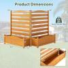 Giantex 3-Panel Air Conditioner Fence with Planter Box, 40”H No-Dig Wooden Privacy Screen for AC Unit, Trash Can & Pool Equipment Enclosure, Slatted Outdoor Garden Fence for Patio, Backyard(4 Panels (34″W x 40″H))