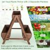 Giantex 3-Tier Vertical Raised Garden Bed, Wood Elevated Planter Box with Legs, Storage Shelf, Liners for Growing Vegetables Herbs Flowers, Indoor Outdoor Freestanding Raised Bed for Patio (Natural)(44″x36″x 35″)