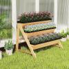 Giantex 3-Tier Vertical Raised Garden Bed, Wood Elevated Planter Box with Legs, Storage Shelf, Liners for Growing Vegetables Herbs Flowers, Indoor Outdoor Freestanding Raised Bed for Patio (Natural)(46”x29”x31.5”)